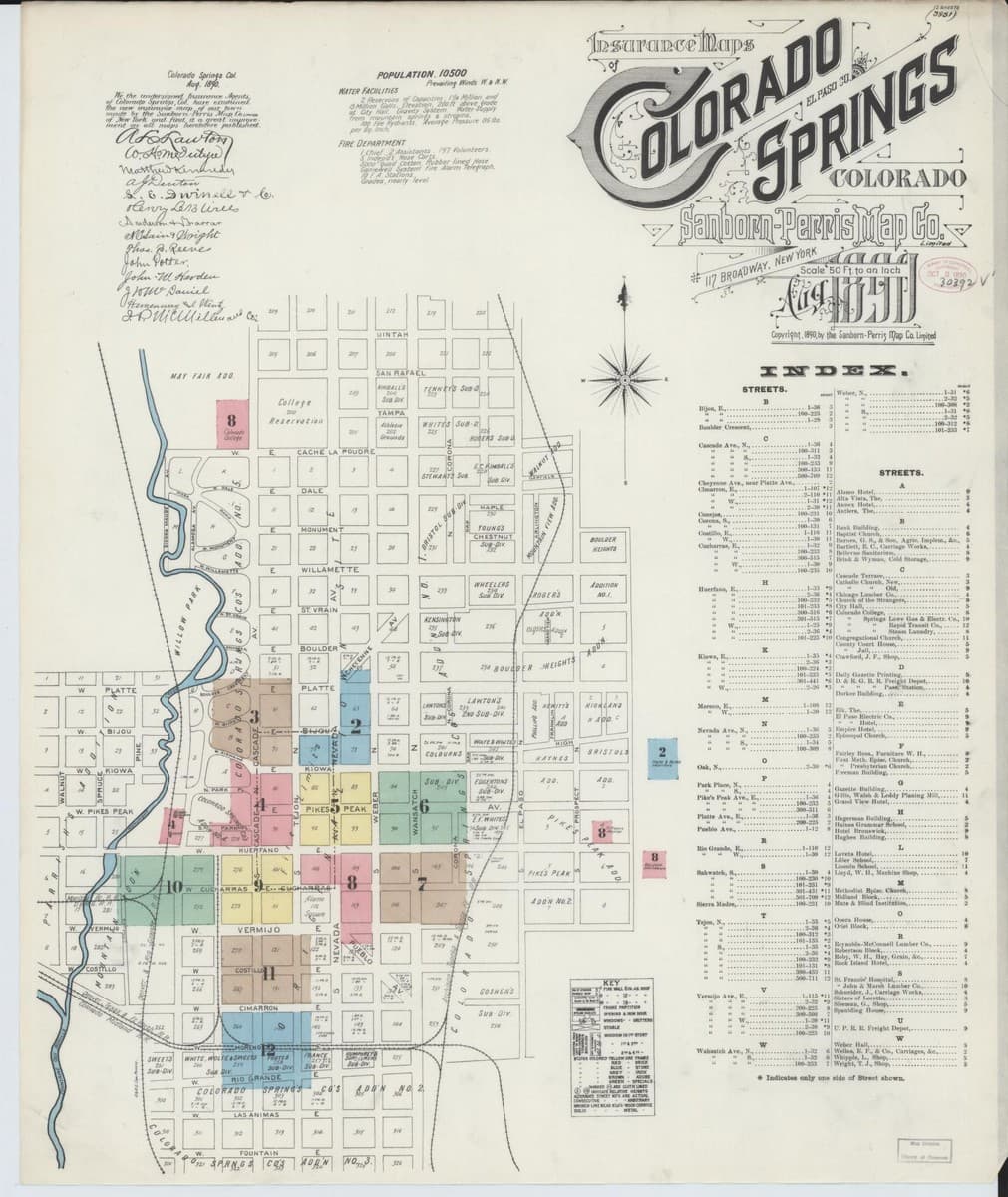 Sanborn Fire Insurance Map: Colorado Springs, Colorado (1890)