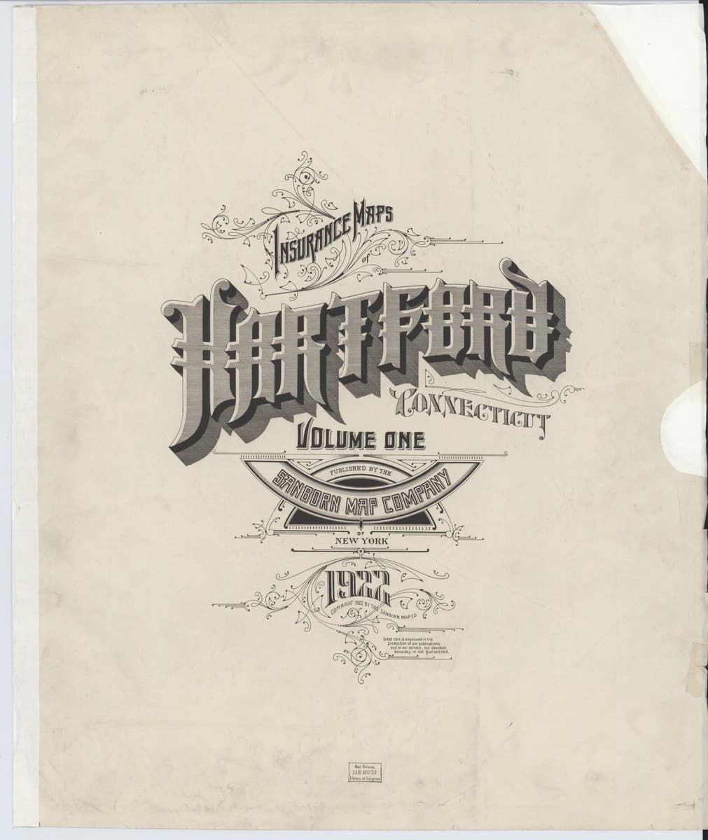 Framed print of Hartford, Connecticut (1922)