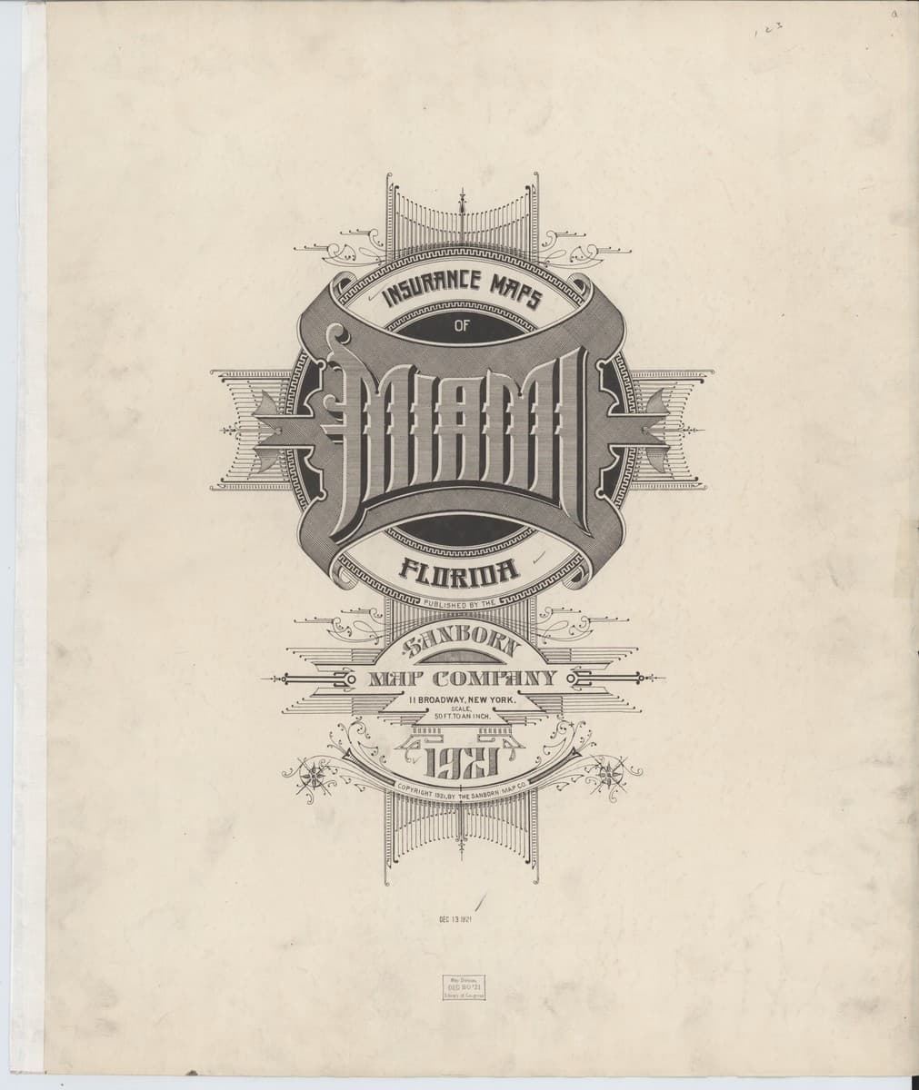 Sanborn Fire Insurance Map: Miami, Florida (1921)
