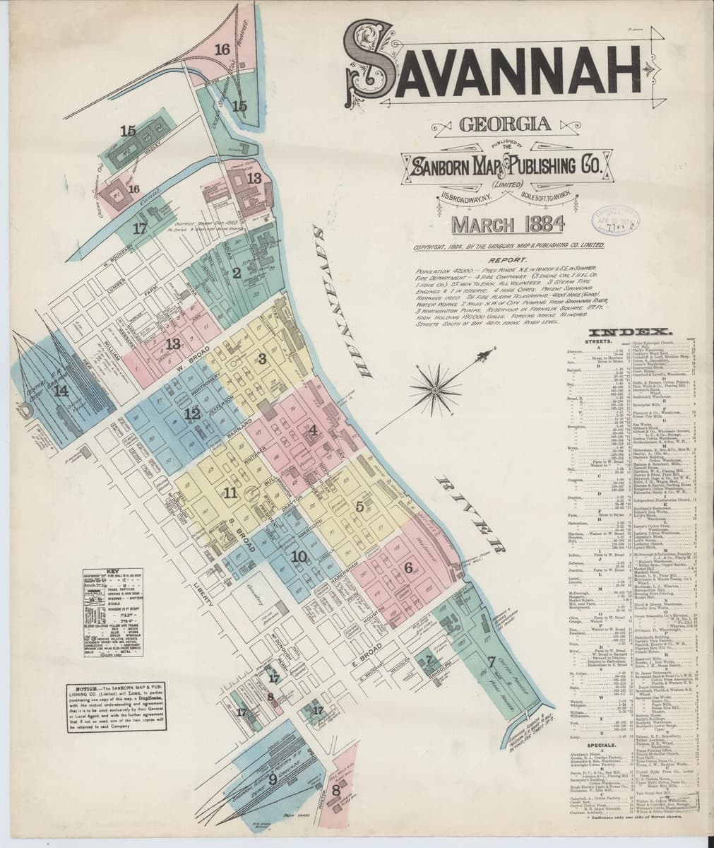 Sanborn Fire Insurance Map: Savannah, Georgia (1884)