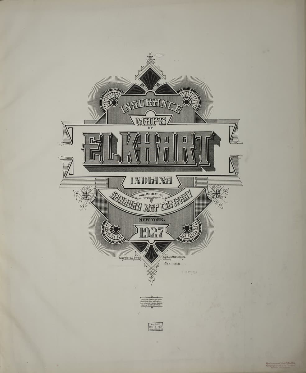 Framed print of Elkhart, Indiana (1927)