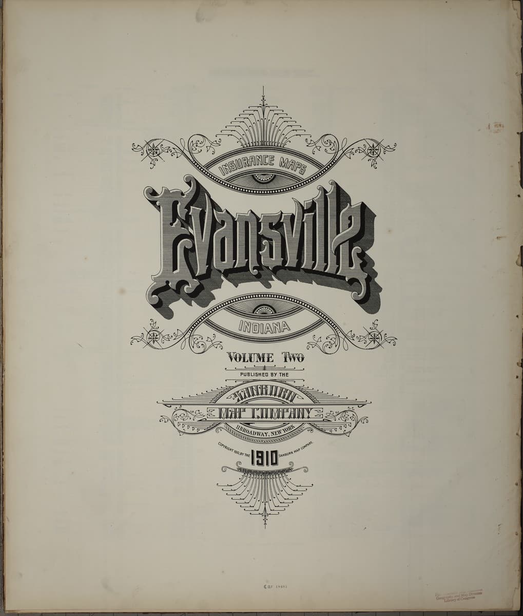 Framed print of Evansville, Indiana (1910)