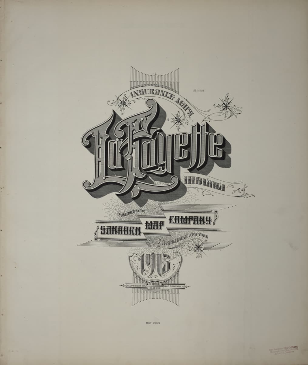 Sanborn Fire Insurance Map: Lafayette, Indiana (1915)