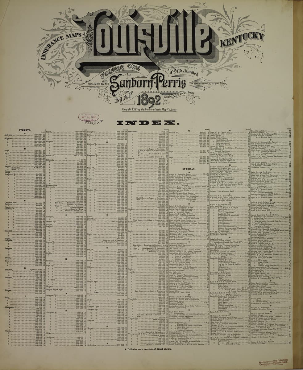 Framed print of Louisville, Kentucky (1892)