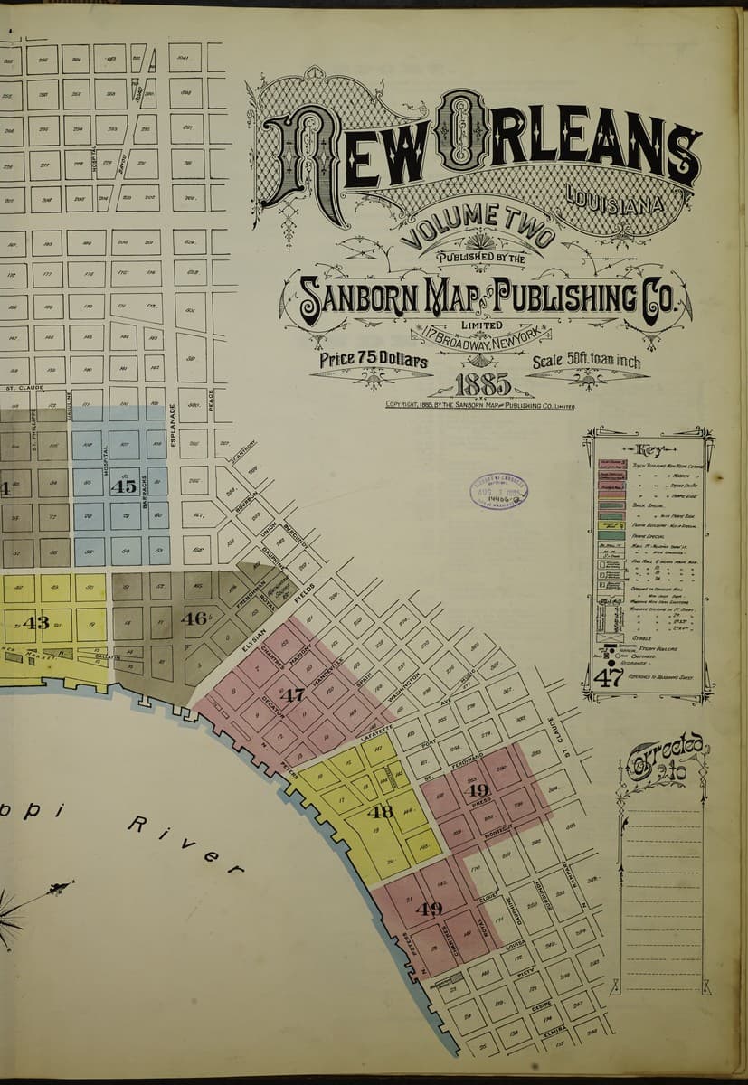 Sanborn Fire Insurance Map: New Orleans, Louisiana (1885)