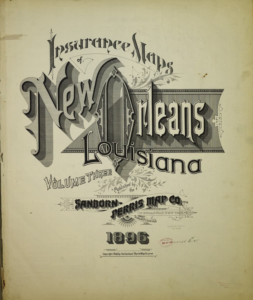 Sanborn Fire Insurance Map: New Orleans, Louisiana (1896)