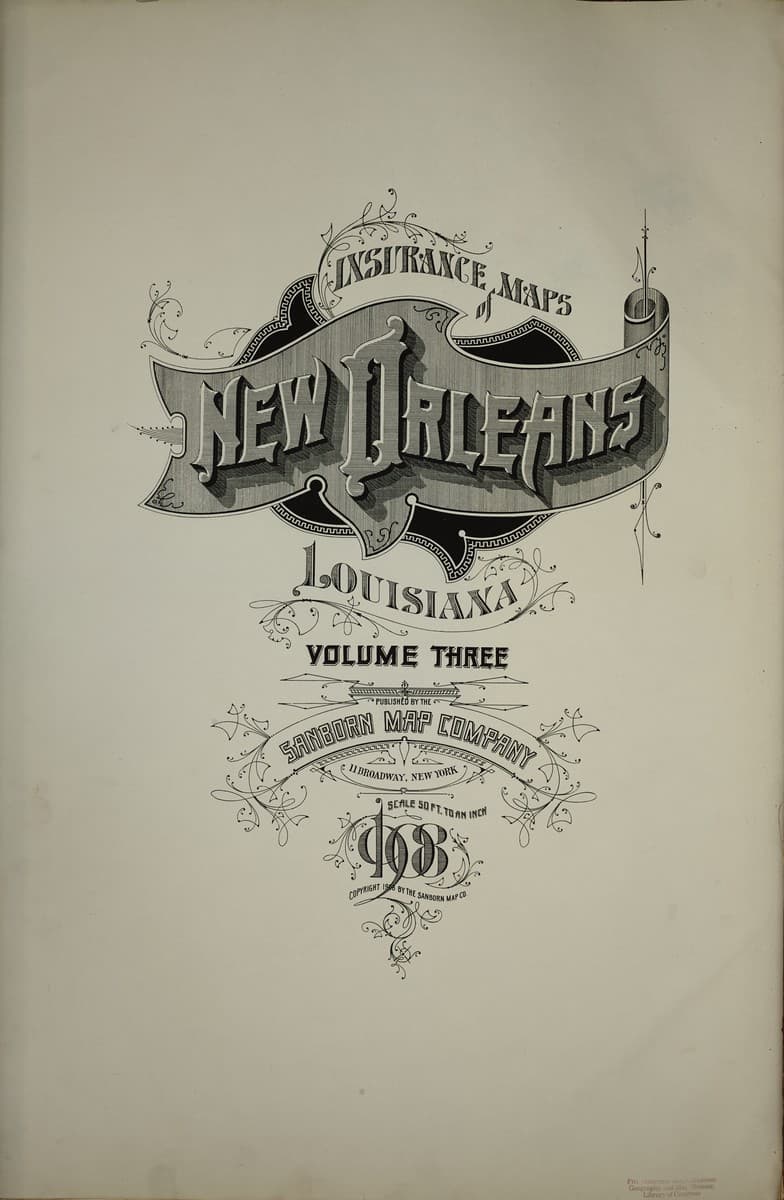 Sanborn Fire Insurance Map: New Orleans, Louisiana (1908)