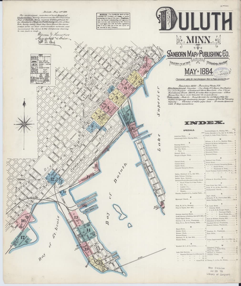 Sanborn Fire Insurance Map: Duluth, Minnesota (1884)