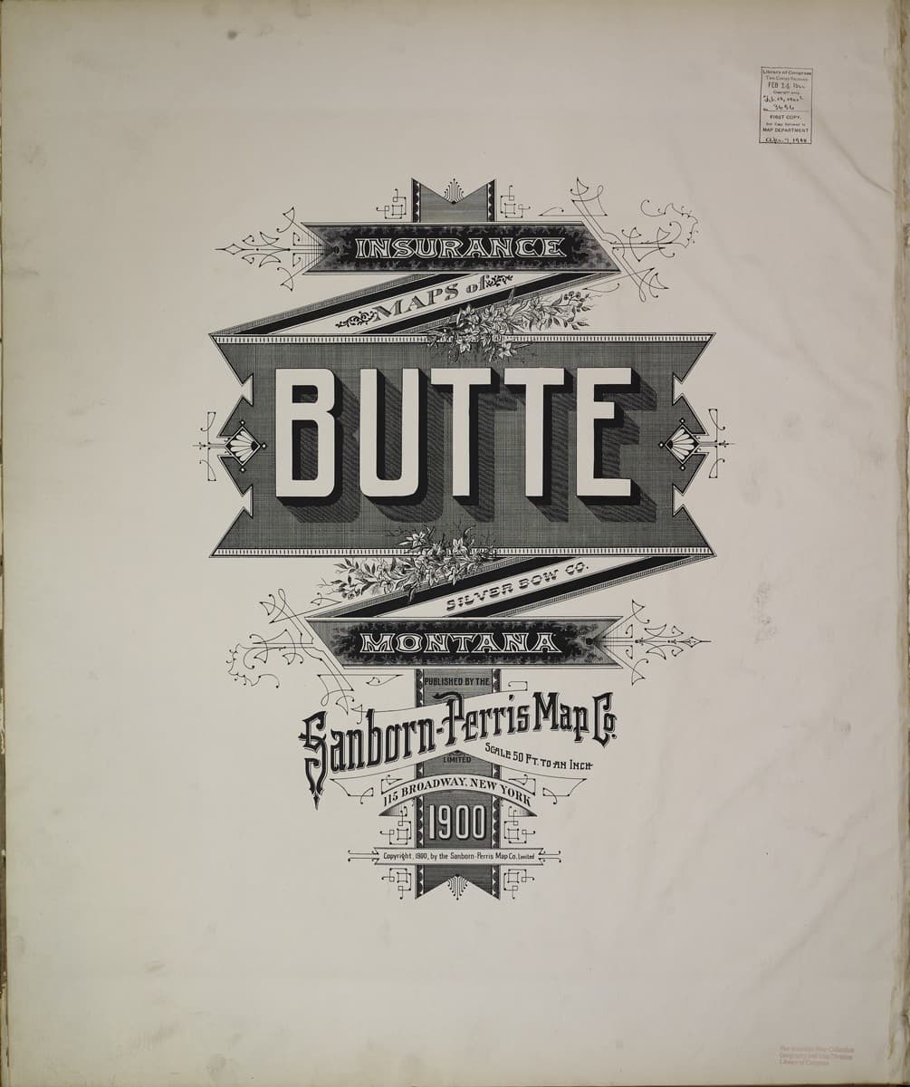 Sanborn Fire Insurance Map: Butte, Montana (1900)
