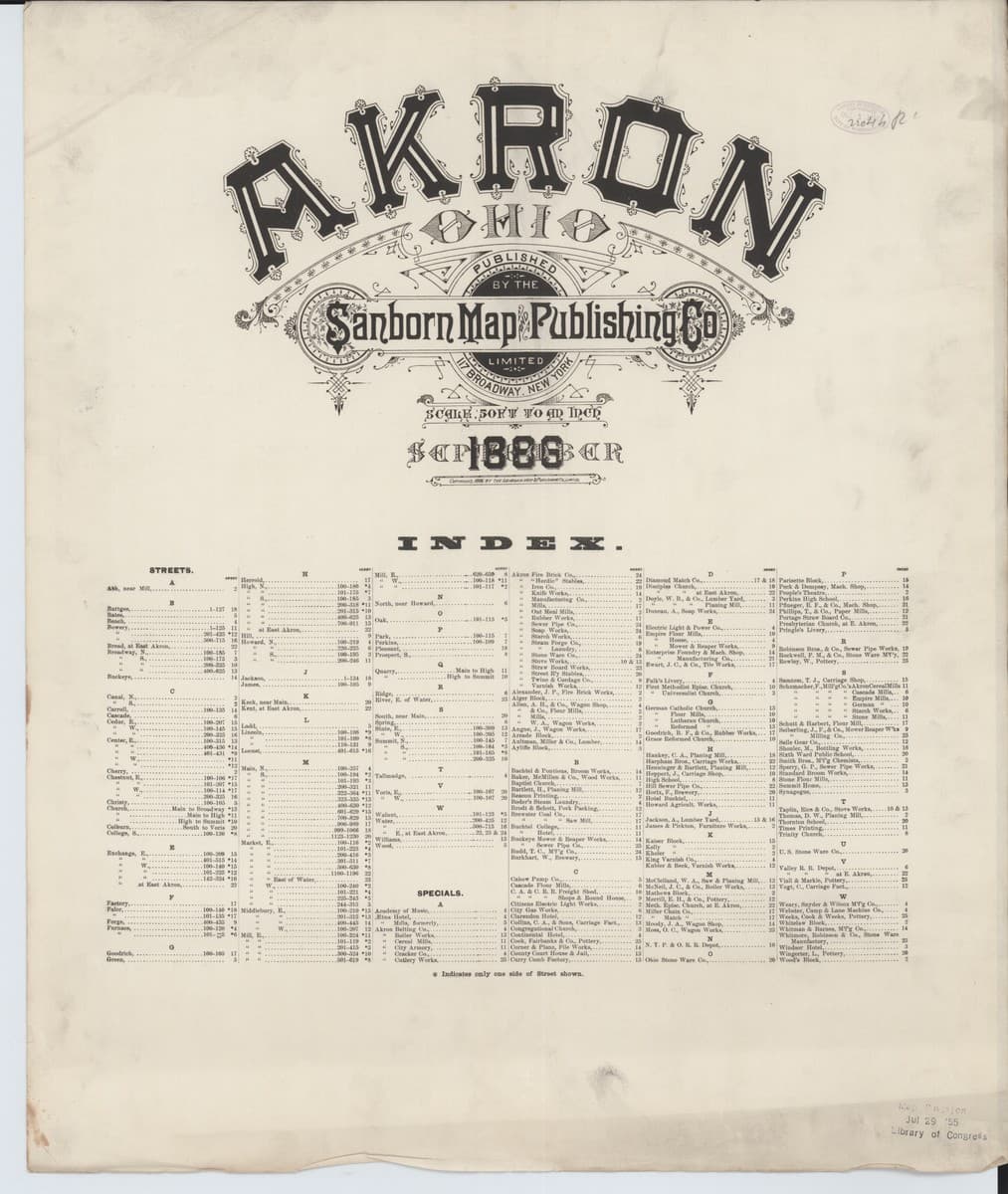 Framed print of Akron, Ohio (1888)