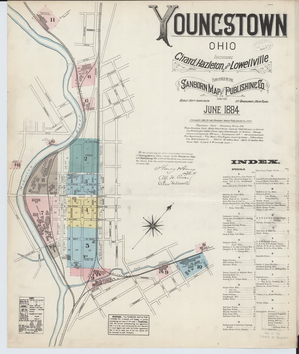 Framed print of Youngstown, Ohio (1884)
