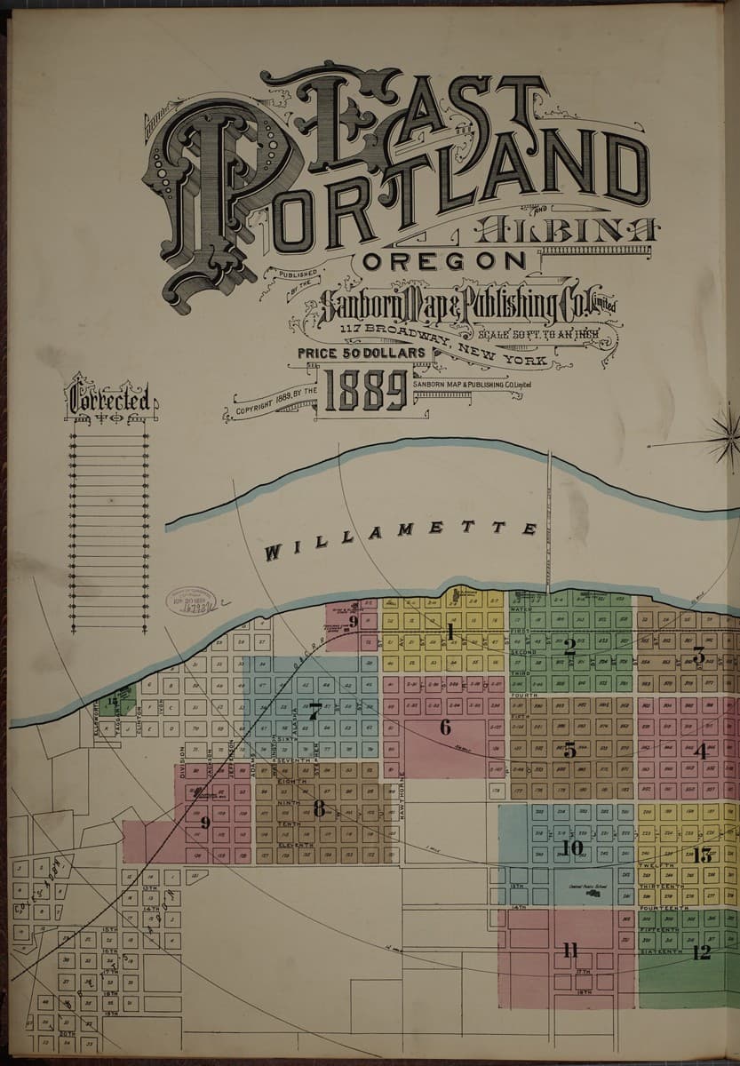 Framed print of Portland, Oregon (1889)