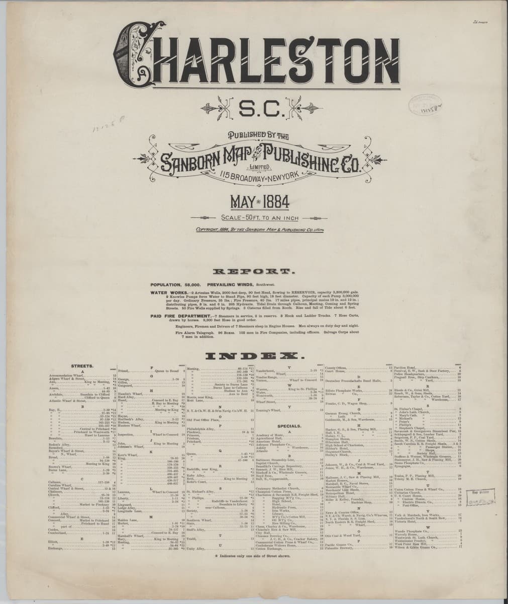 Sanborn Fire Insurance Map: Charleston, South Carolina (1884)