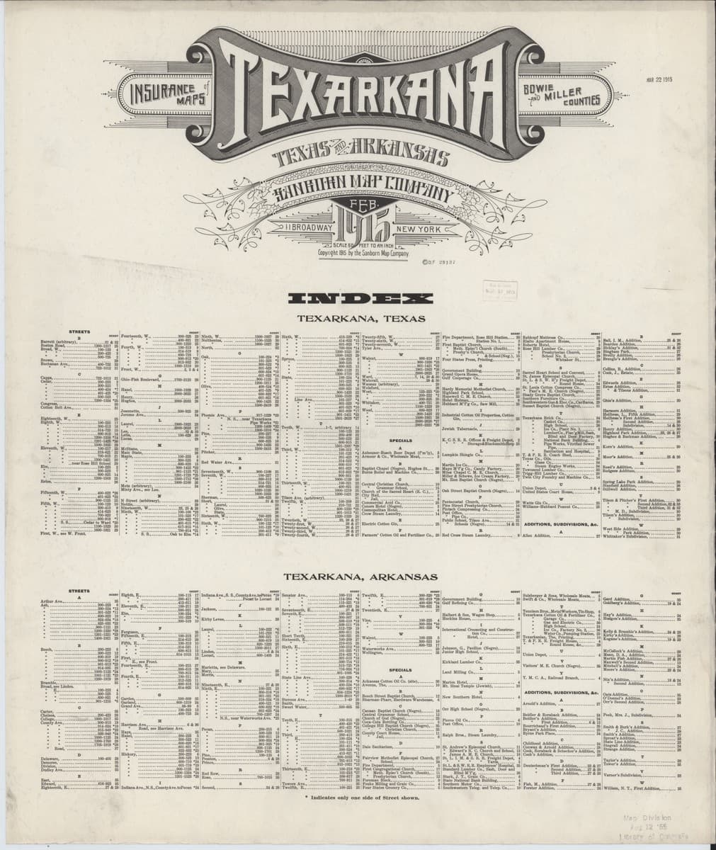 Framed print of Texarkana, Texas (1915)
