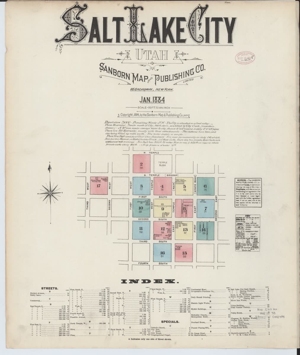 Sanborn Fire Insurance Map: Salt Lake City, Utah (1884)
