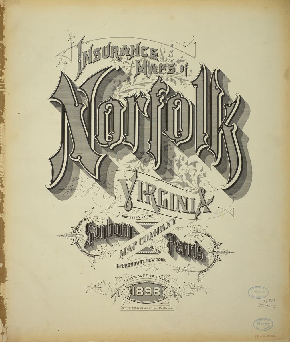 Framed print of Norfolk, Virginia (1898)