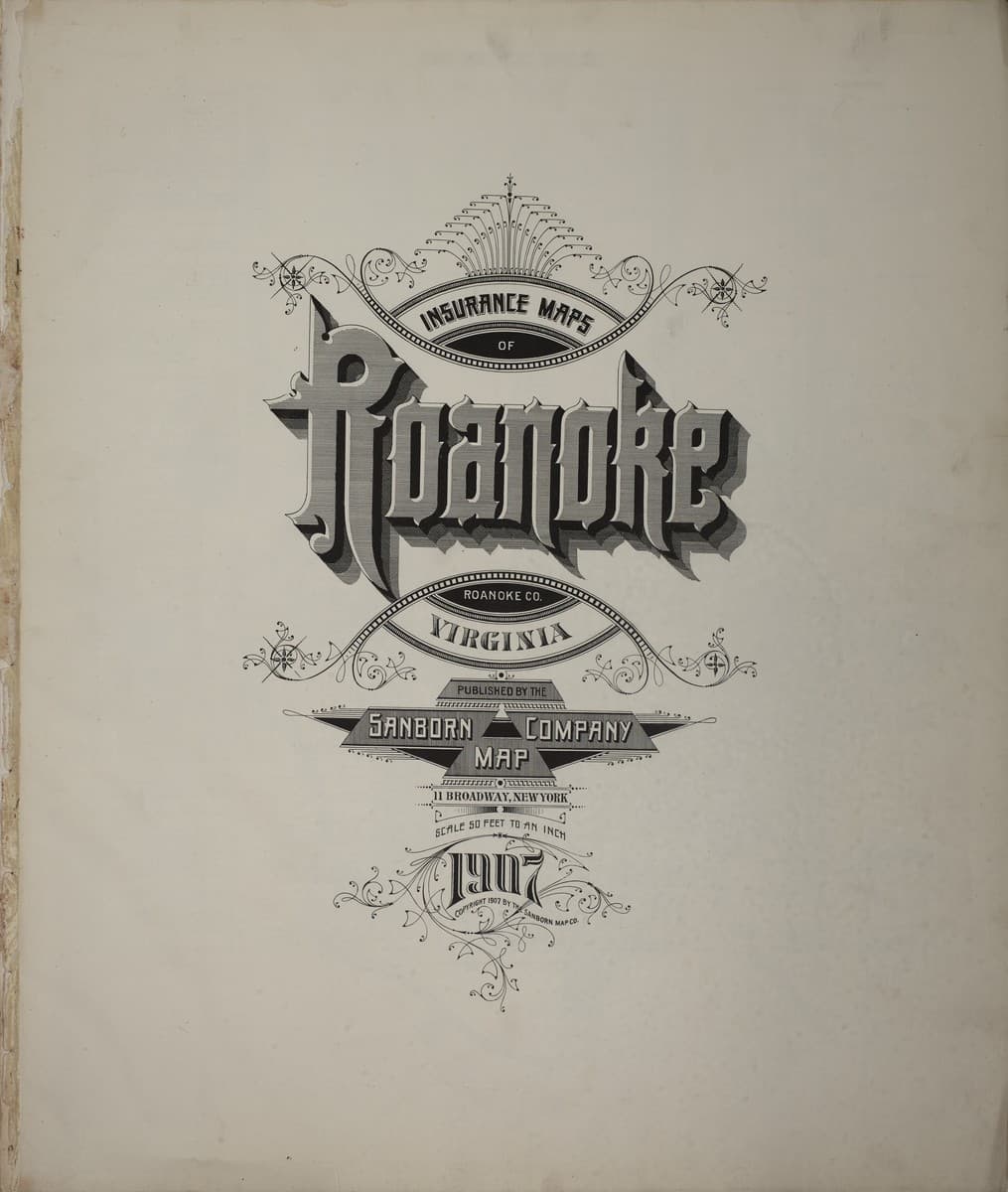 Framed print of Roanoke, Virginia (1907)