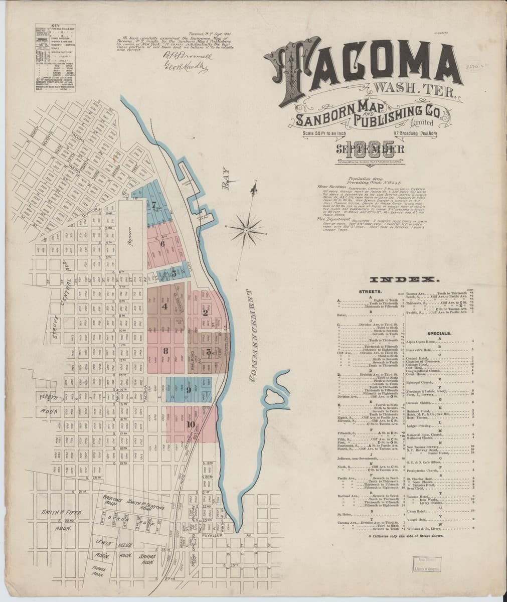 Framed print of Tacoma, Washington (1885)