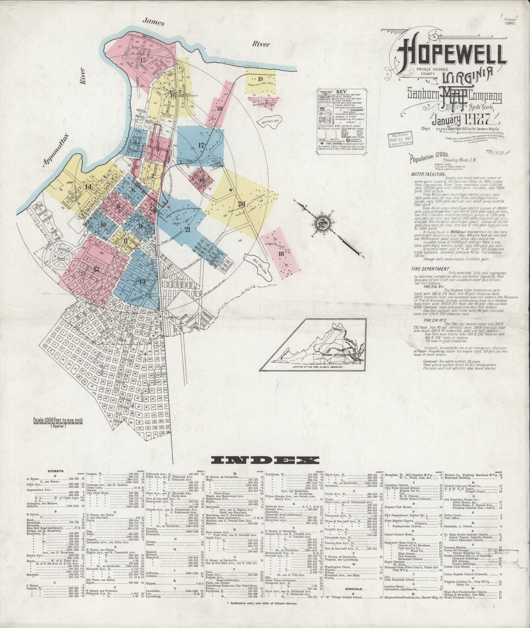 Hopewell, Virginia (1927) - Sanborn Fire Maps